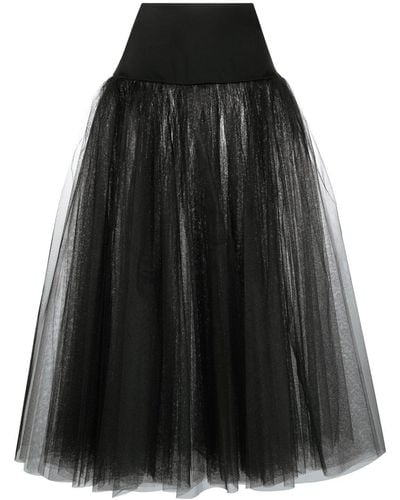 Norma Kamali High-waisted Tulle Petticoat Skirt - Black