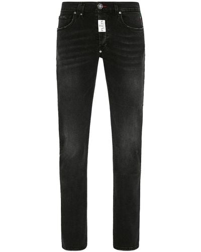 Philipp Plein Jeans slim con placca logo Supreme - Nero
