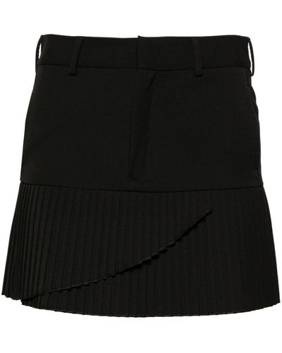 MM6 by Maison Martin Margiela Pleated Twill Miniskirt - Black