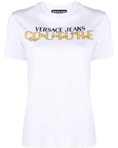 Versace Jeans Couture T-Shirt mit Logo-Print - Weiß
