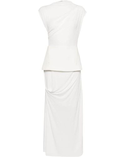 Chats by C.Dam Peplum jersey mxi dress - Blanc