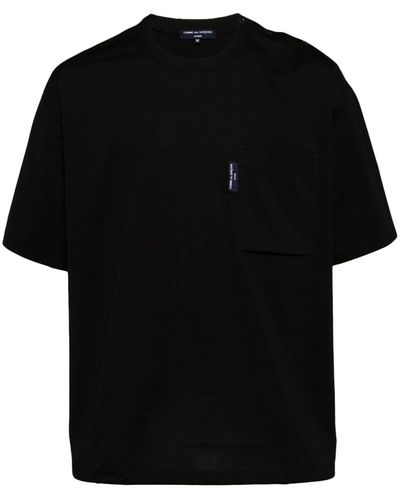 Comme des Garçons Logo-tag Drop-shoulder T-shirt - Black