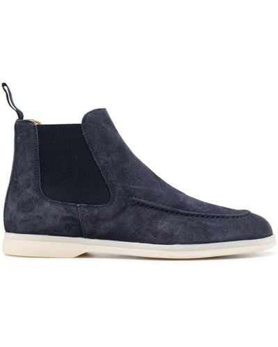 SCAROSSO Eugenia Suede Ankle Boots - Blue