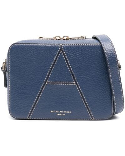 Aspinal of London Camera Leather Cross Body Bag - Blue
