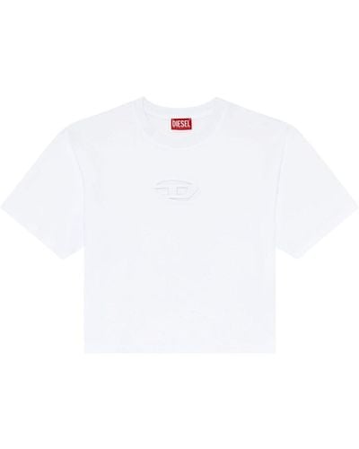 DIESEL T-Buxt-Crop-Od cotton T-shirt - Blanco