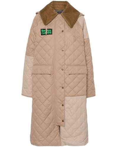 Barbour X Ganni Quilted Coat - Natural