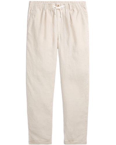 Polo Ralph Lauren Drawstring Linen Trousers - Natural