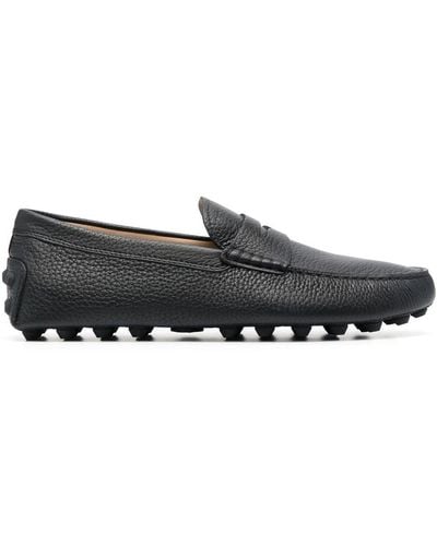 Tod's Leather Moccasin Loafers - Grey