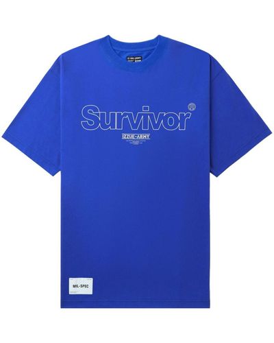 Izzue T-Shirt mit grafischem Print - Blau