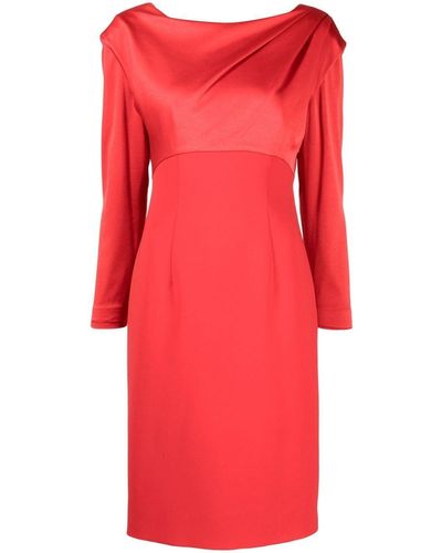 Paule Ka Draped-detail Midi Dress - Red