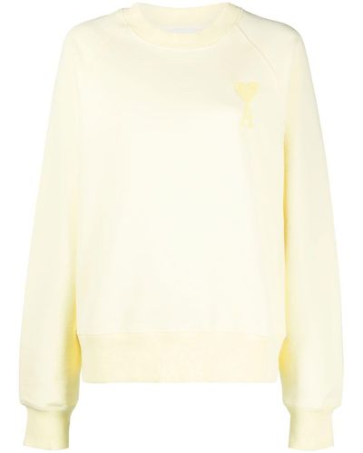 Ami Paris Ami De Coeur Sweatshirt Pale - Yellow