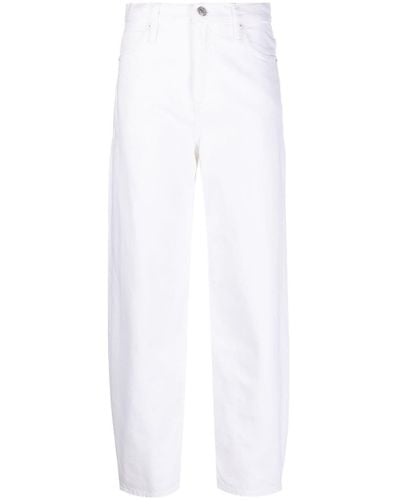 FRAME High-rise Barrel Jeans - White