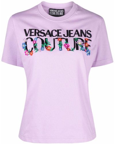Versace フローラル Tシャツ - パープル