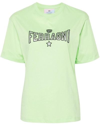 Chiara Ferragni T-Shirt mit Eyelike-Motiv - Grün