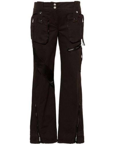 Blumarine Pantalon en sergé de coton à poches cargo - Noir