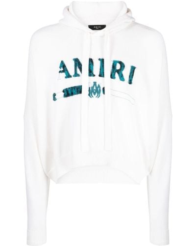 Amiri Logo-embroidered Hooded Sweater - White