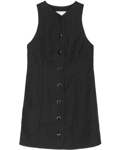 Ganni Bow-detail Mini Dress - Black