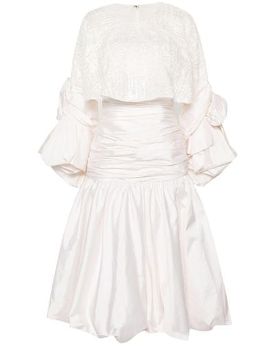 Gaby Charbachy Robe longue à applique fleur - Blanc