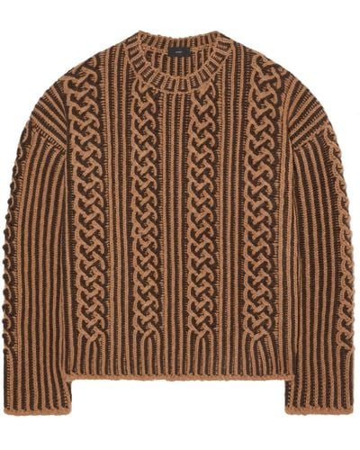 Alanui Riding The Waves Cable-knit Sweater - Brown
