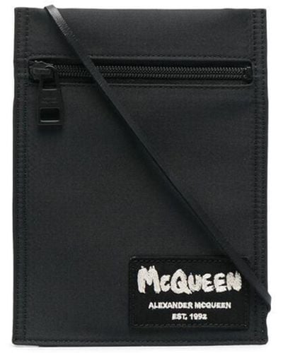 Alexander McQueen Schultertasche mit Logo-Patch - Weiß