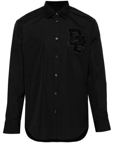 DSquared² Night University Sequinned Shirt - Black