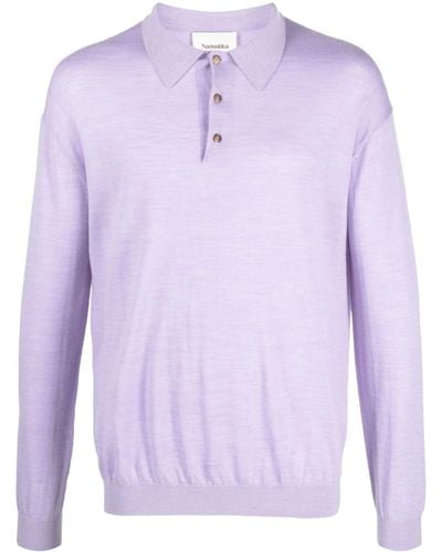 Nanushka Ziast Merino Wool Polo Shirt - Purple