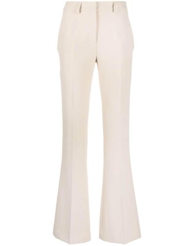 Blanca Vita Flared Crepe Trousers - Natural