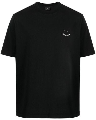 PS by Paul Smith T-shirt Met Geborduurd Logo - Zwart