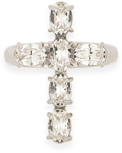 Dolce & Gabbana Embellished Cross Ring - Metallic