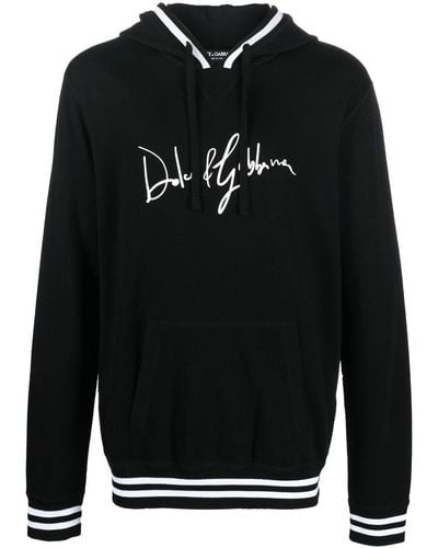 Dolce & Gabbana ドルチェ&ガッバーナ ロゴ ドローストリング パーカー - ブラック