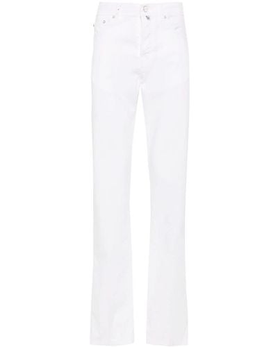 Kiton Pressed-crease Straight Trousers - White
