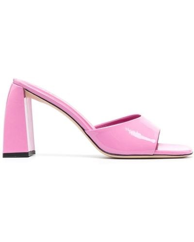 BY FAR Michele 95 Patent Leather Mule - Pink