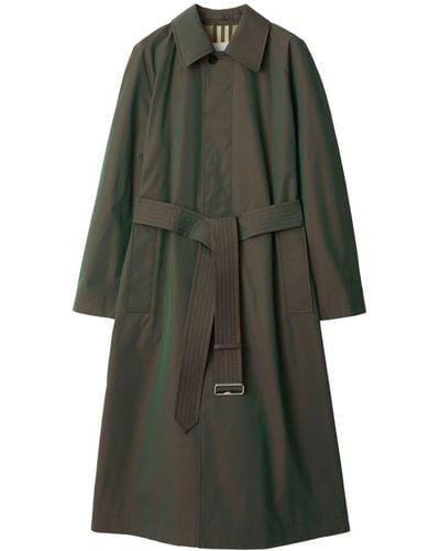 Burberry Iridescent-effect Cotton Trench Coat - Green