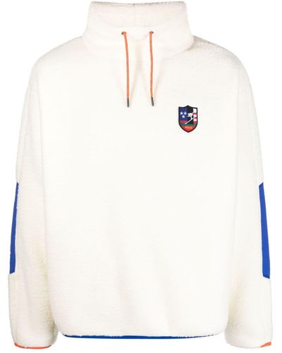 Polo Ralph Lauren Logo-appliqué Funnel-neck Sweatshirt - Natural