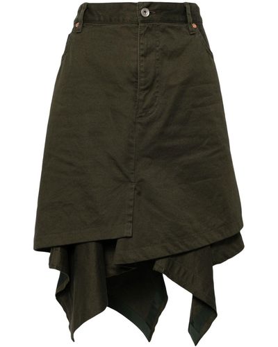 Sacai Asymmetric Denim Skirt - Green