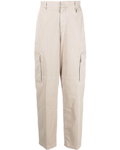 Fendi Weite Hose mit Logo-Patch - Natur