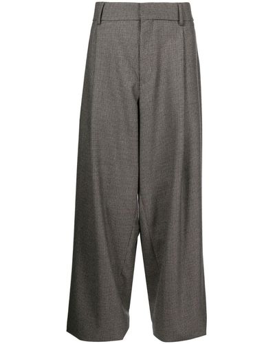 Kolor Houndstooth-pattern Tailored Trousers - Grey