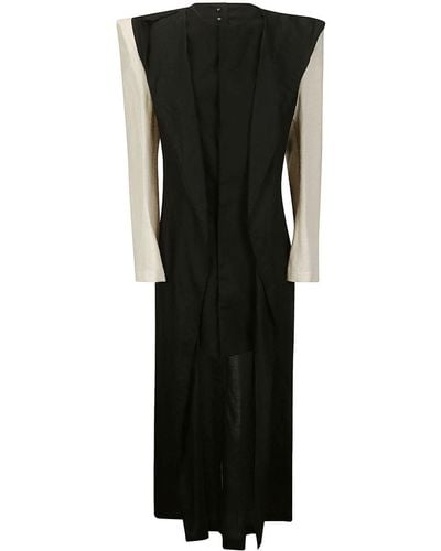 Yohji Yamamoto Two-tone Layered Midi Dress - Black