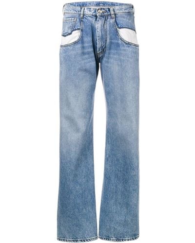 Maison Margiela Gerade Jeans mit Kontrasttaschen - Blau