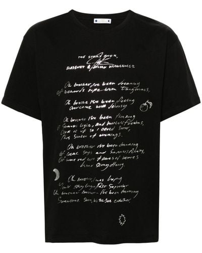 Rassvet (PACCBET) Katoenen T-shirt Met Tekst - Zwart