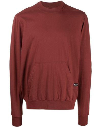 Rick Owens Long-sleeved Cotton T-shirt - Red