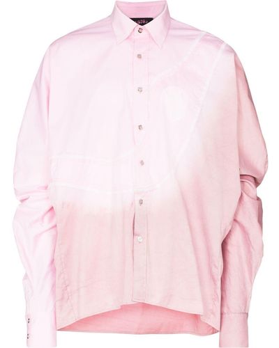 LUEDER Sash-detail Long-sleeve Shirt - Pink