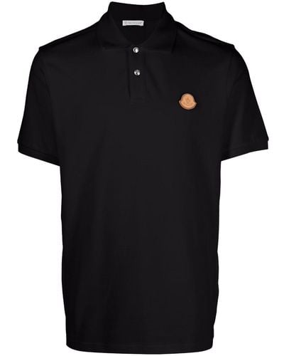 Moncler Poloshirt mit Logo-Patch - Schwarz