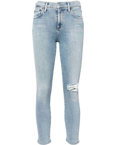 Agolde Sophie Ripped Skinny Jeans - Blue