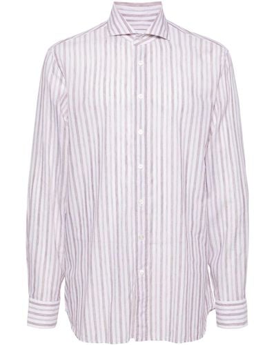 Lardini Striped Button-up Shirt - White