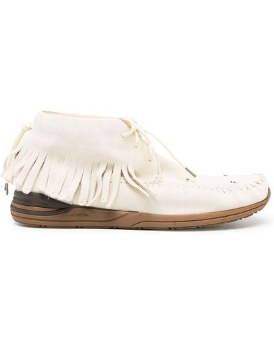 Visvim Fringed Leather Loafers - White