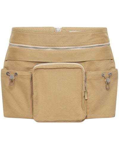 Dion Lee Belted-waist Mini Skirt - Natural