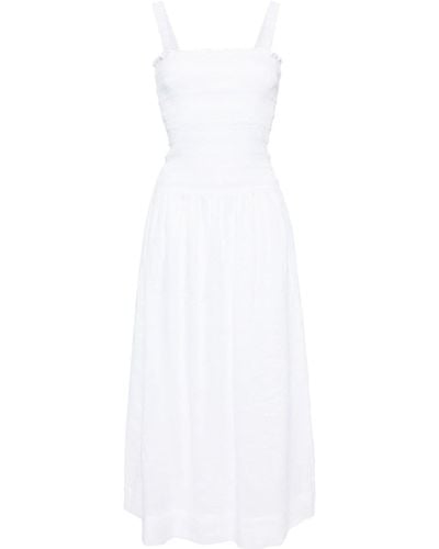 Faithfull The Brand Messini Linen Midi Dress - White