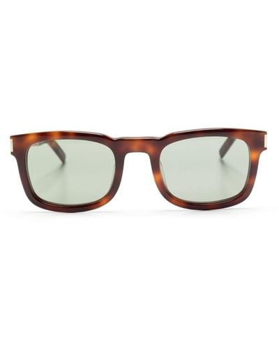 Saint Laurent Sl 581 Square-frame Sunglasses - Brown