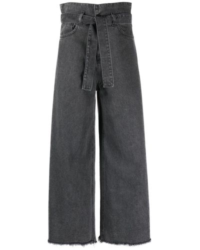 Societe Anonyme Gherissa Wide-Leg-Jeans mit Gürtel - Grau